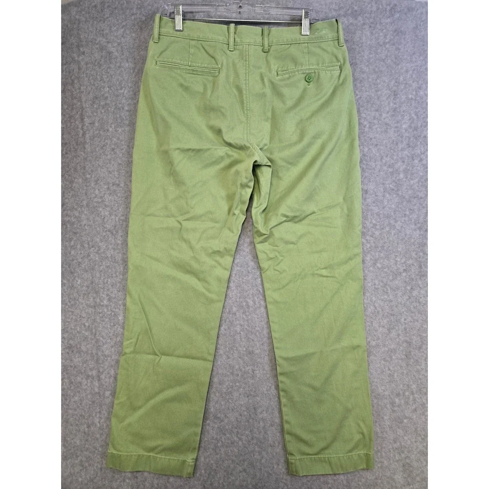 J.Crew Mens 32 Sage Green Cotton Straight Leg Chino Pants Preppy Classic